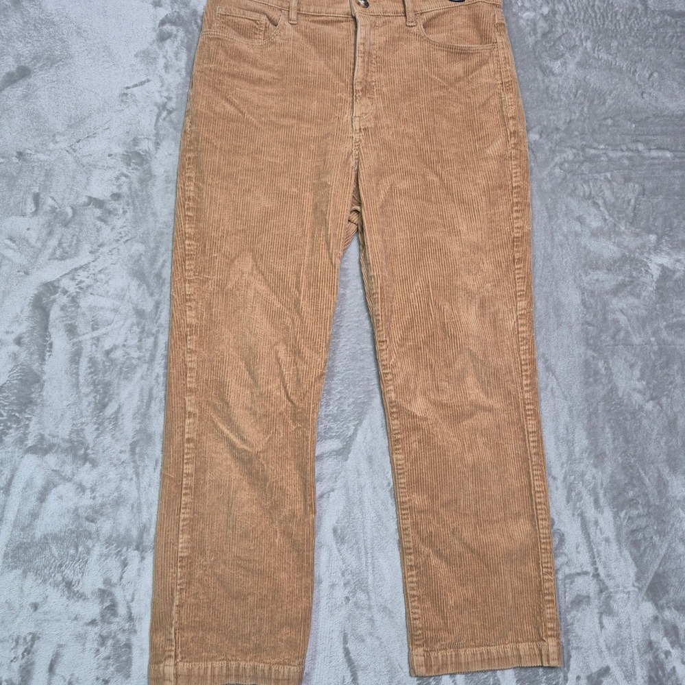 Loft Womens Tan Corduroy Straight Leg Pants Size 31 12 Camel High Rise